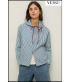 CHAQUETA CON CAPUCHA ALGODÓN RAYAS YERSE