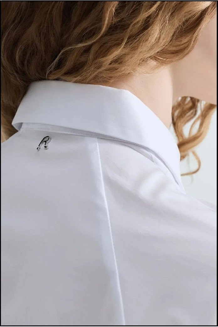 CAMISA DE ALGODÓN CON DETALLES DE ENCAJE REPLAY