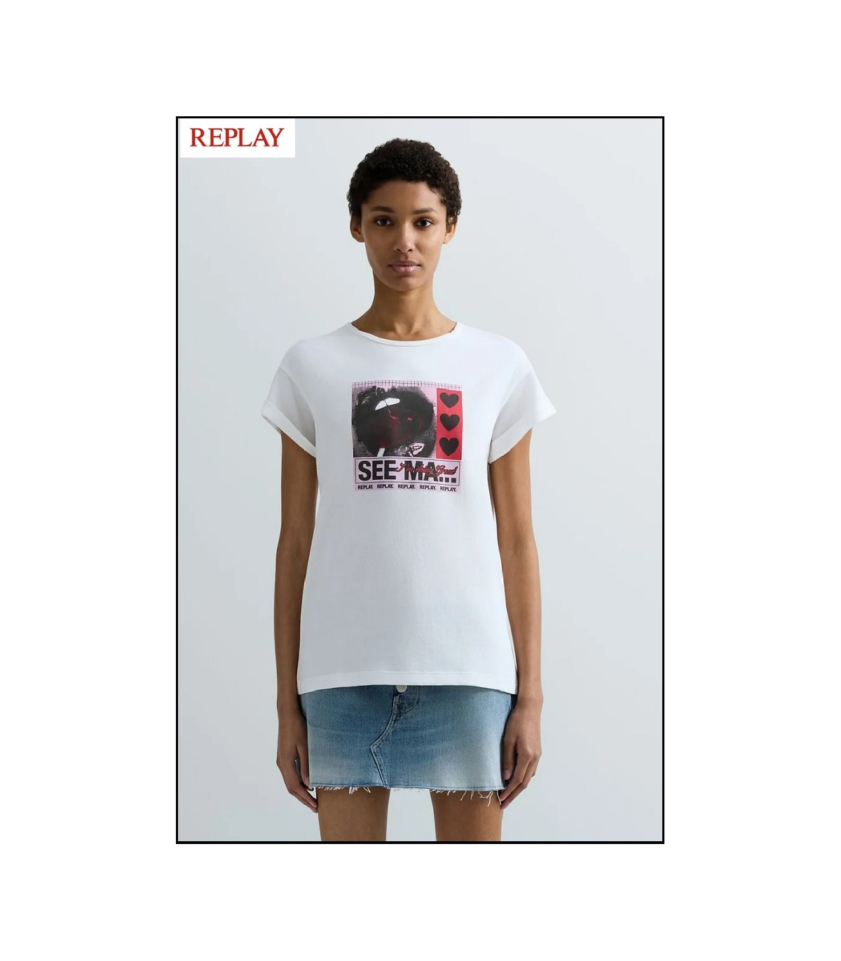 CAMISETA DE PUNTO CON ESTAMPADO FOTOGRÁFICO REPLAY