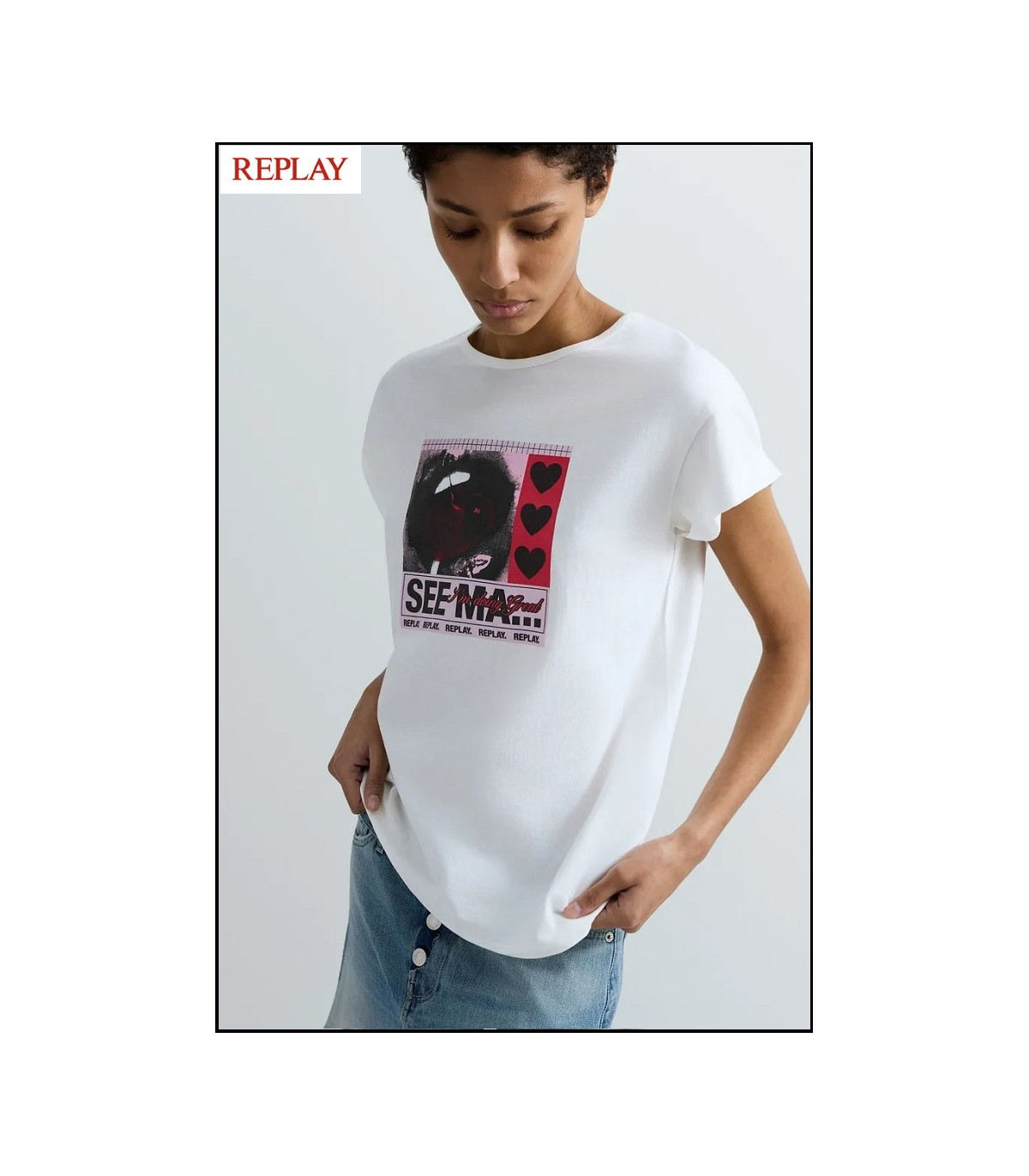 CAMISETA DE PUNTO CON ESTAMPADO FOTOGRÁFICO REPLAY
