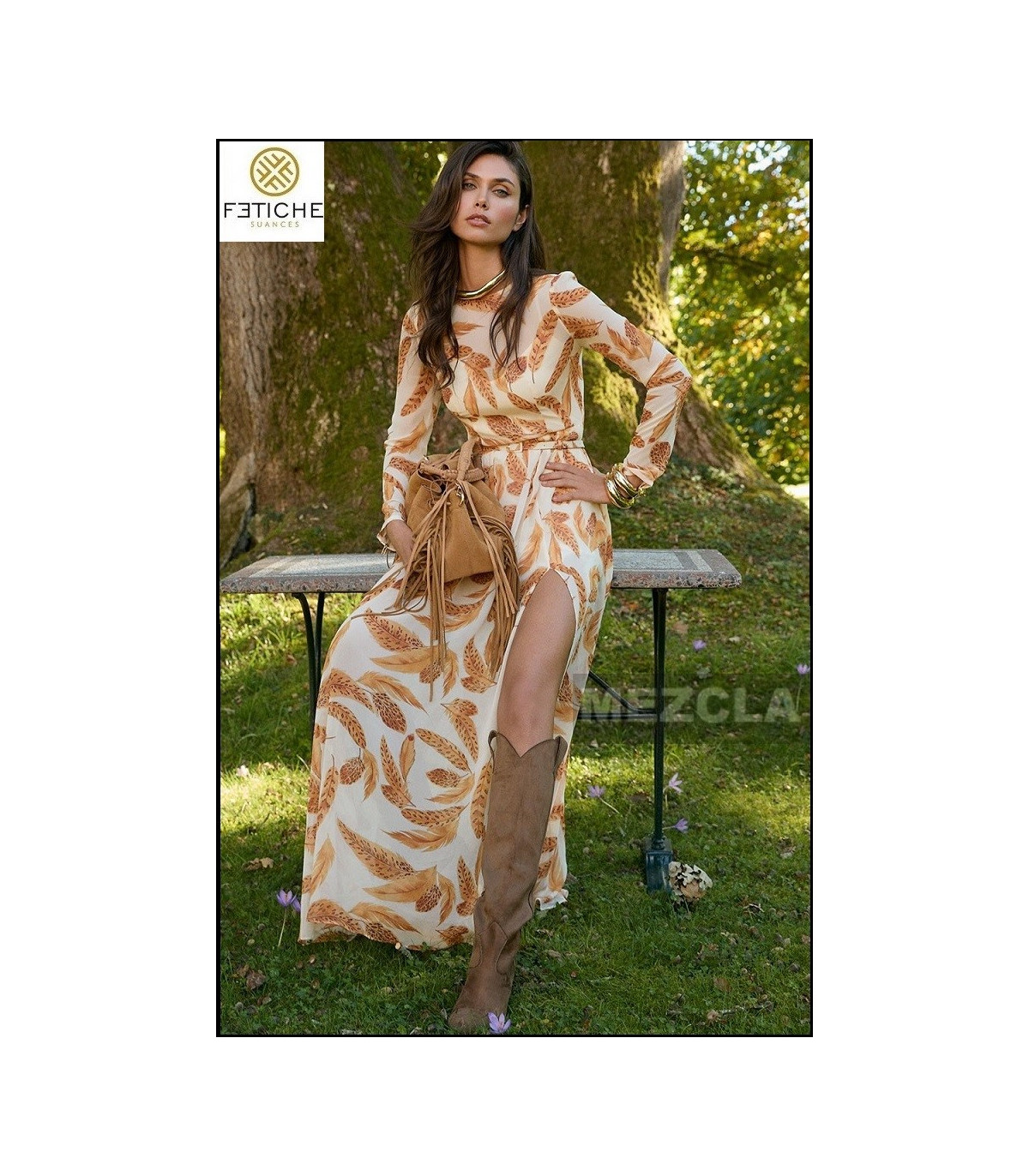 VESTIDO PLUMAS MAXI FETICHE SUANCES