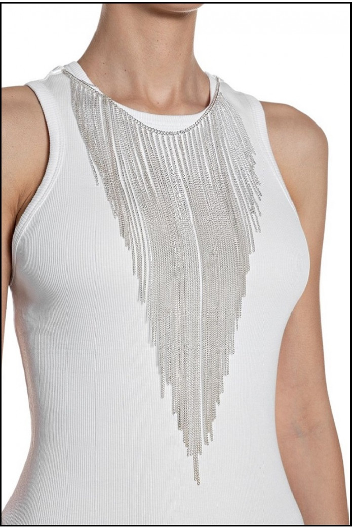 CAMISETA BLANCA CON COLLAR REPLAY