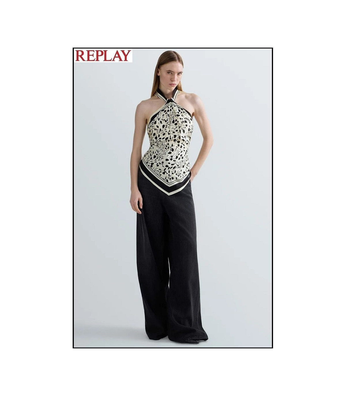 TOP CON ESTAMPADO DE PAÑUELO REPLAY