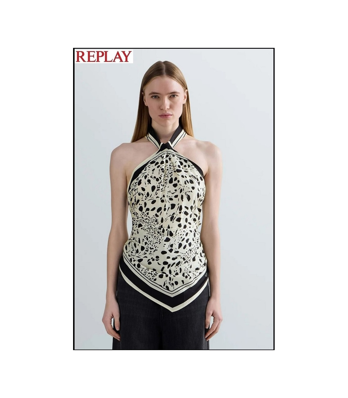 TOP CON ESTAMPADO DE PAÑUELO REPLAY