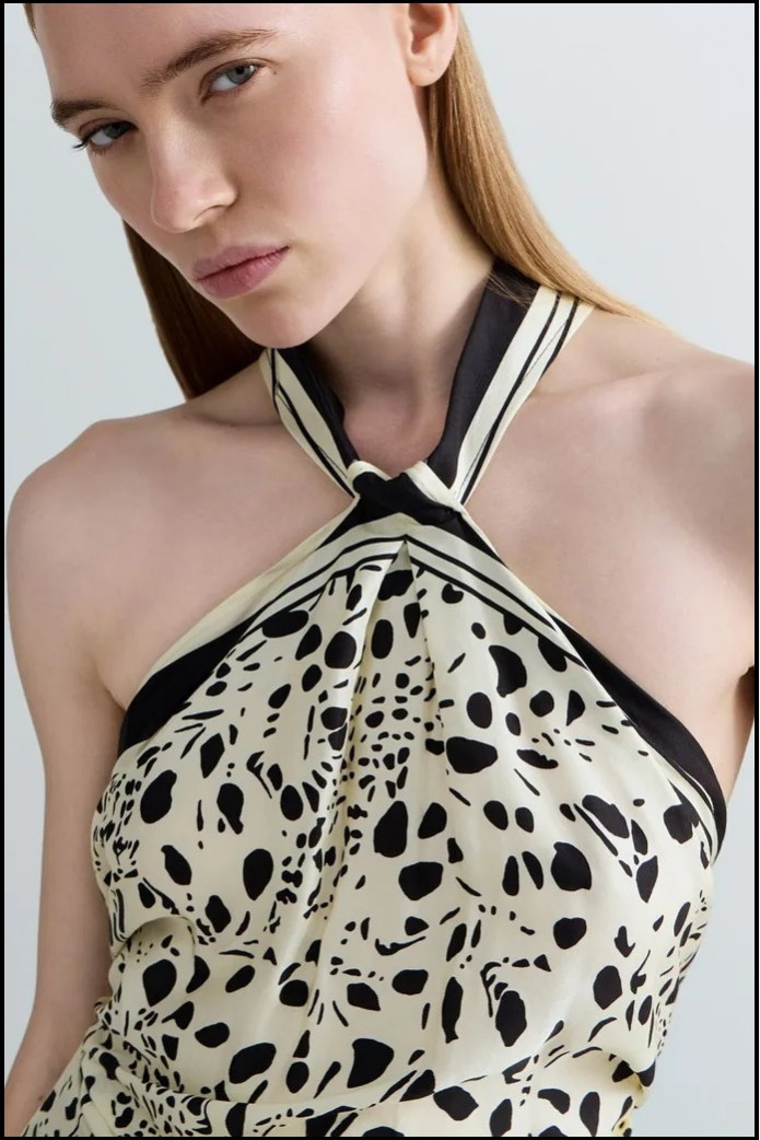 TOP CON ESTAMPADO DE PAÑUELO REPLAY