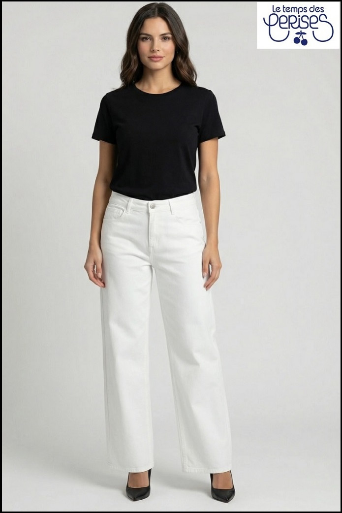 VAQUEROS BLANCOS ANCHOS LE TEMPS DE CERISES