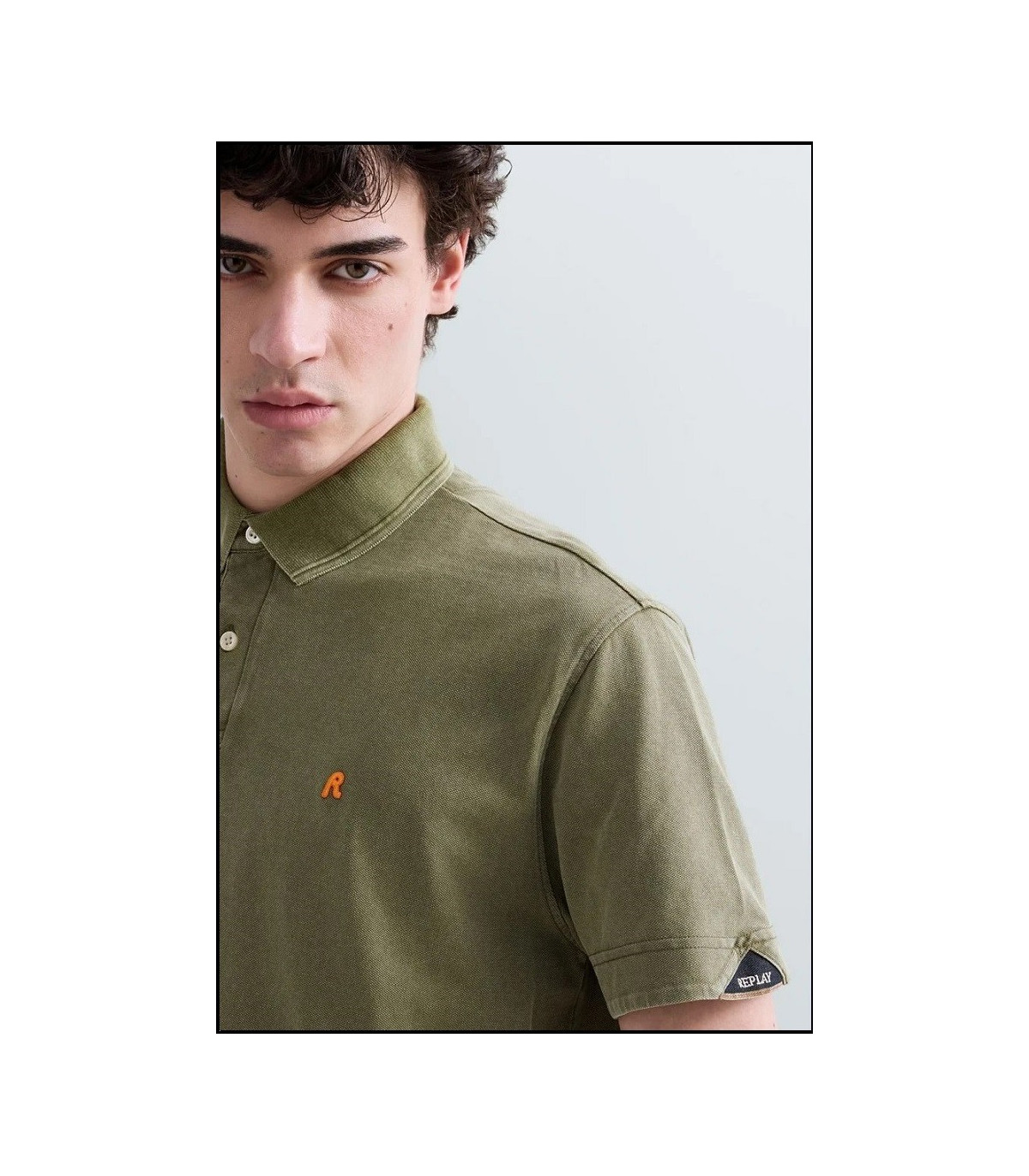 POLO DE PIQUÉ DE ALGODÓN MUD CON BORDADO R REPLAY