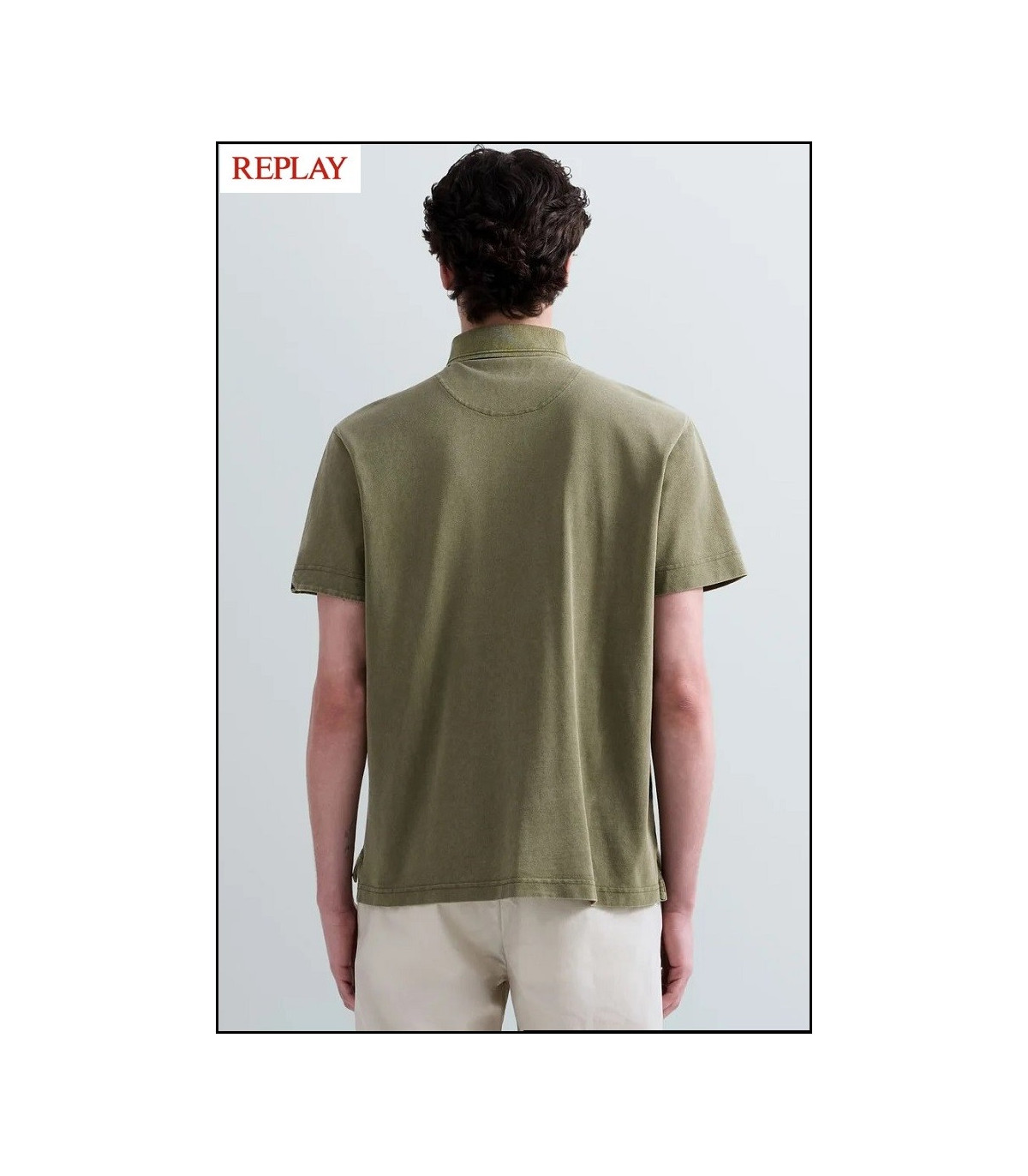 POLO DE PIQUÉ DE ALGODÓN MUD CON BORDADO R REPLAY