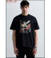 CAMISETA NEGRA CON ESTAMPADO ÁGUILA REPLAY