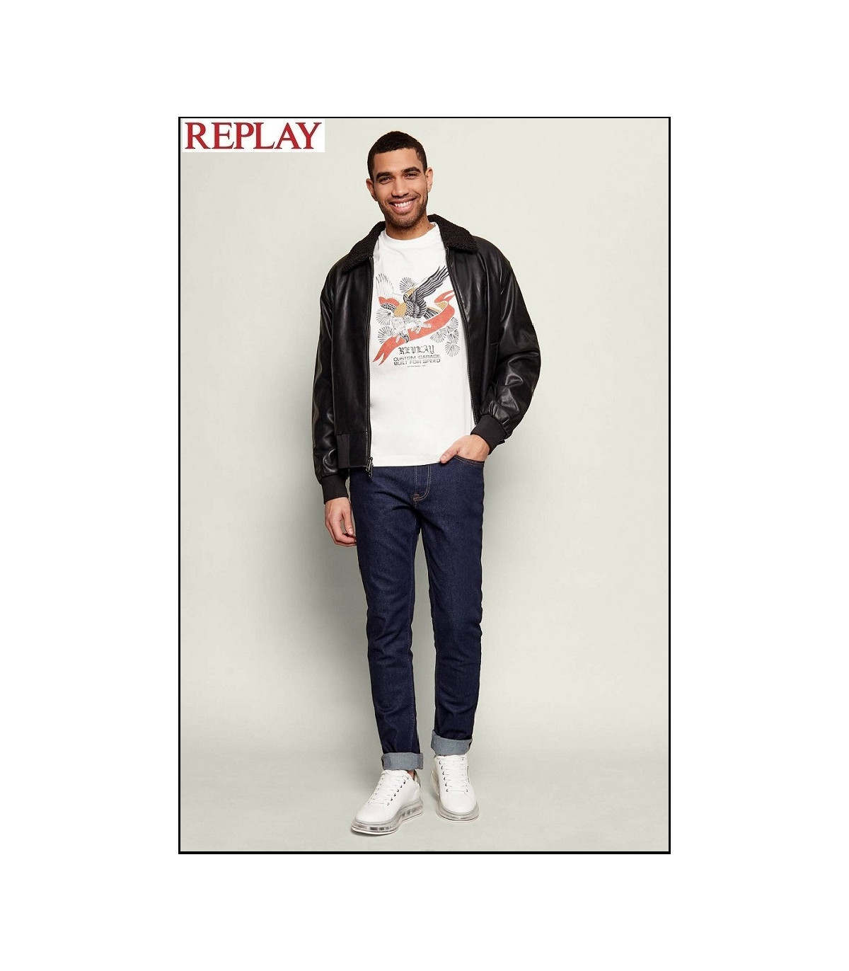 CAMISETA BLANCA CON ESTAMPADO ÁGUILA REPLAY