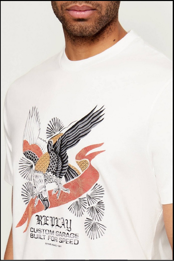 CAMISETA BLANCA CON ESTAMPADO ÁGUILA REPLAY