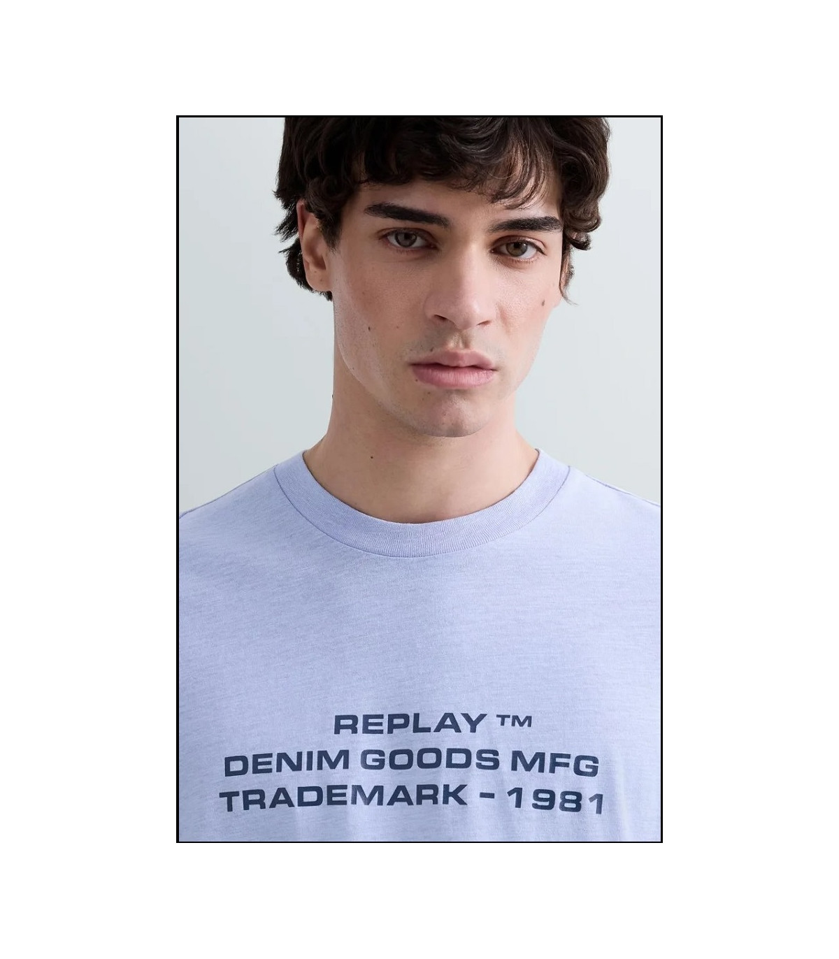 CAMISETA DE ALGODÓN Y LINO CON INSCRIPCIÓN REPLAY