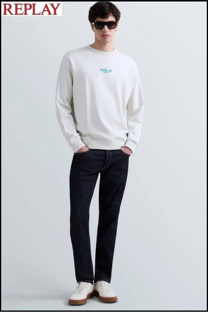 SUDADERA DE ALGODÓN IVORY REPLAY