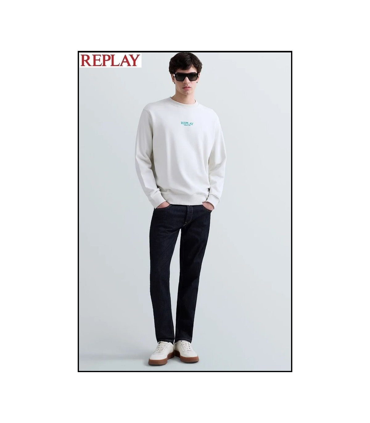 SUDADERA DE ALGODÓN IVORY REPLAY