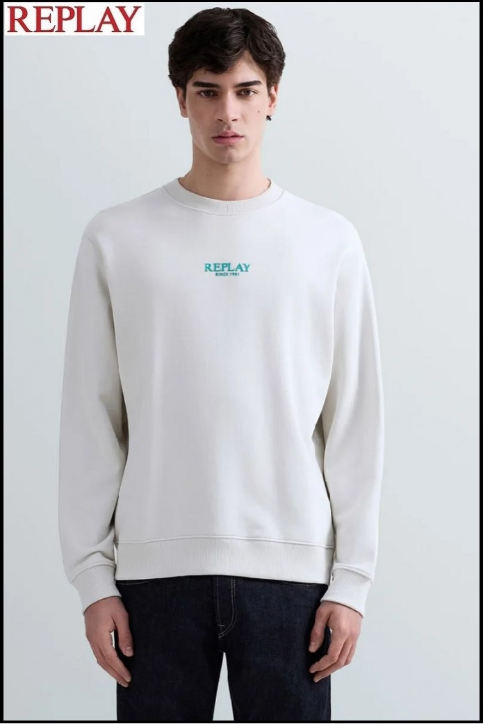 SUDADERA DE ALGODÓN IVORY REPLAY