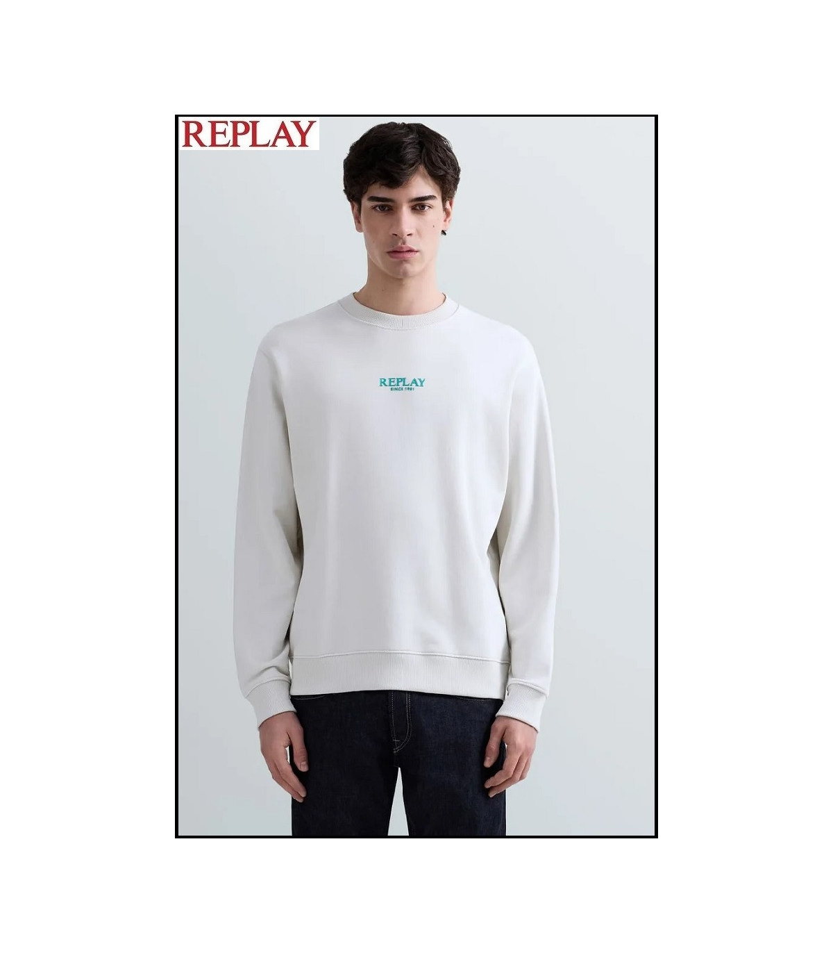 SUDADERA DE ALGODÓN IVORY REPLAY