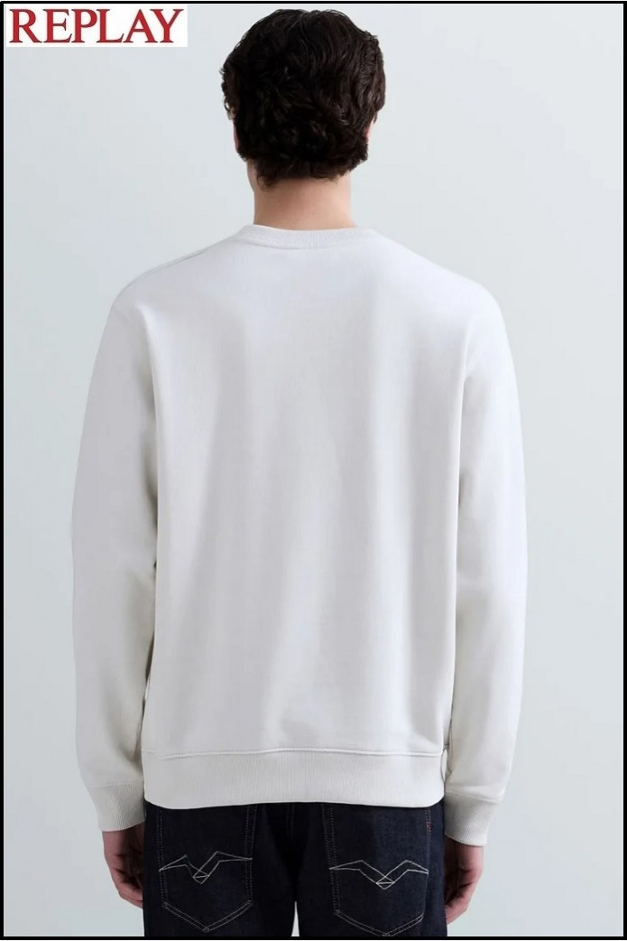 SUDADERA DE ALGODÓN IVORY REPLAY
