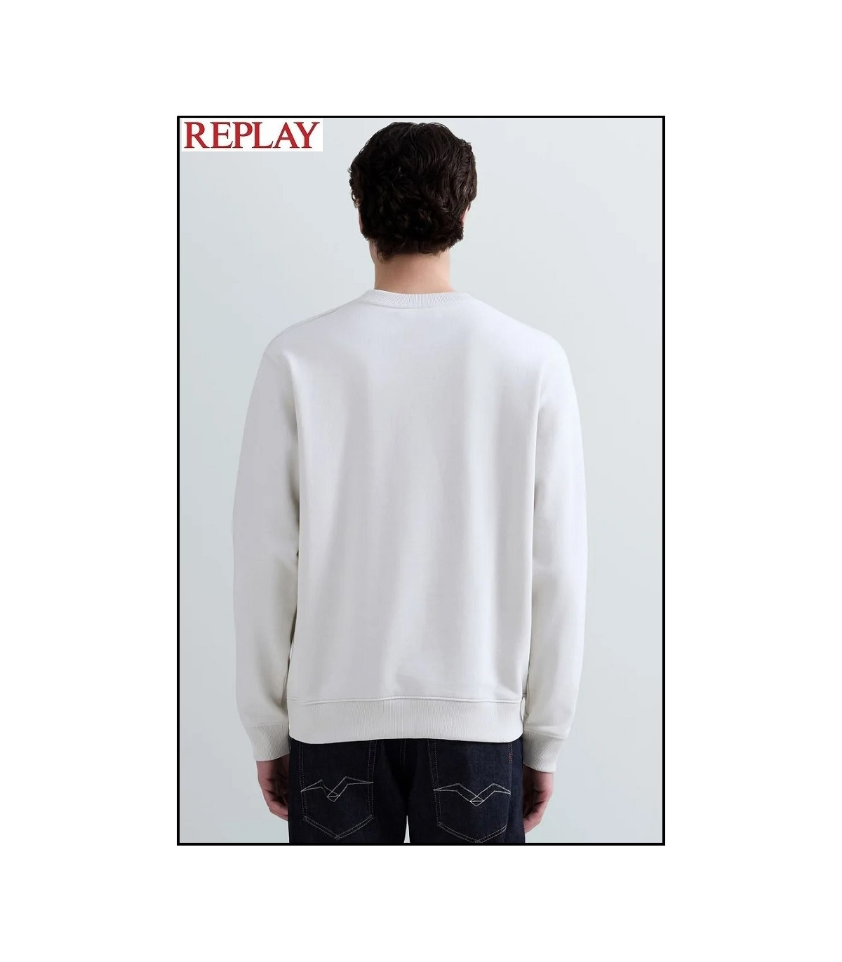 SUDADERA DE ALGODÓN IVORY REPLAY