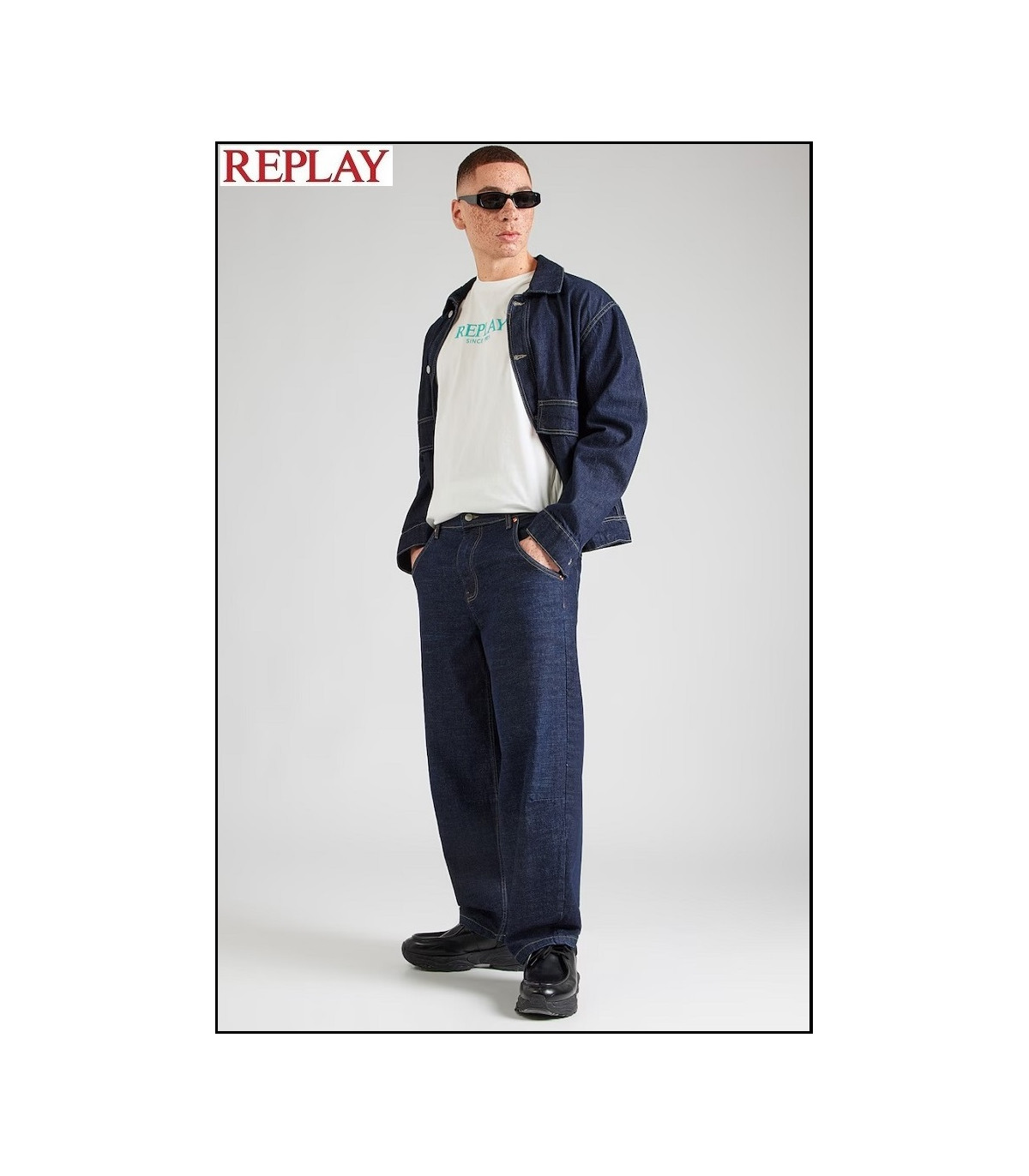 CAMISETA BLANCA LOGO VERDE REPLAY