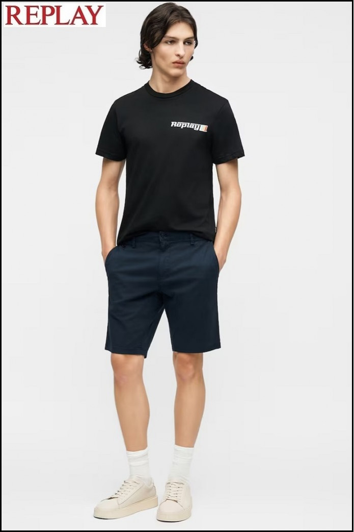 CAMISETA NEGRA LOGO REPLAY