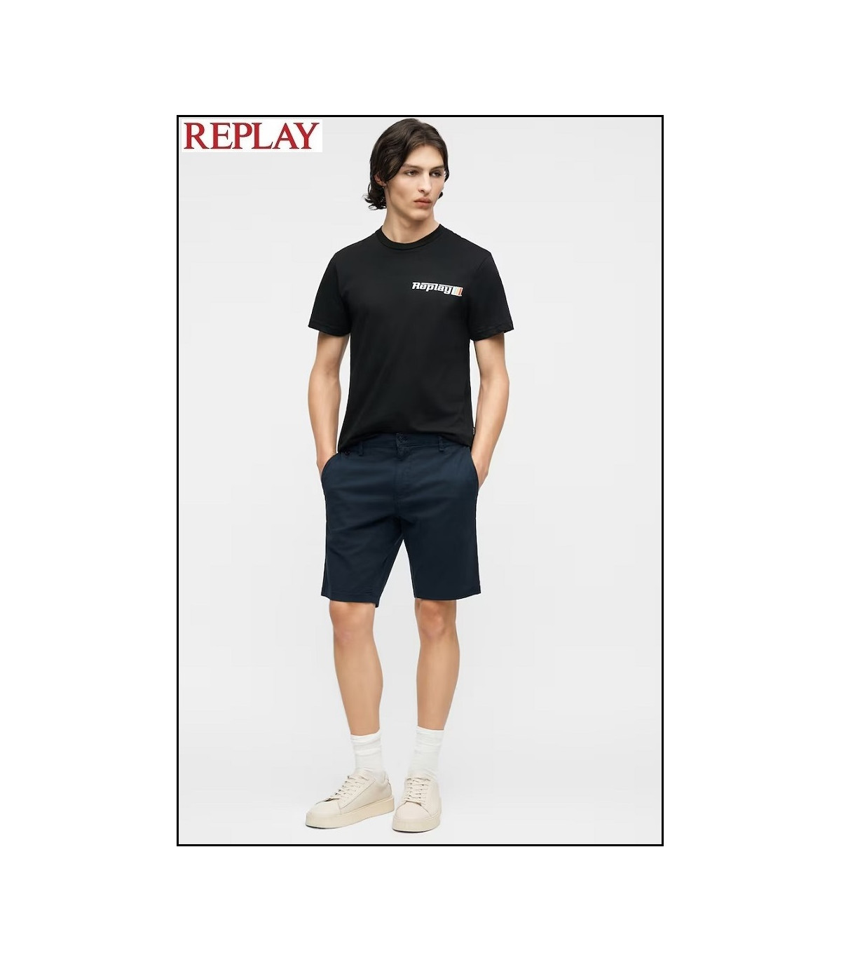 CAMISETA NEGRA LOGO REPLAY