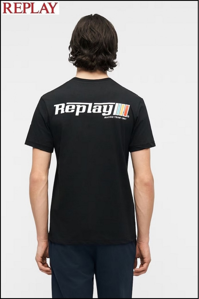 CAMISETA NEGRA LOGO REPLAY