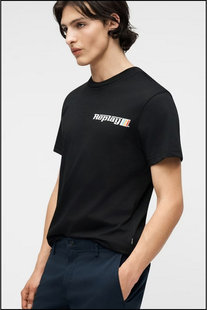 CAMISETA NEGRA LOGO REPLAY