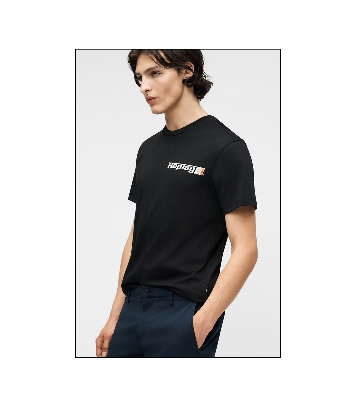 CAMISETA NEGRA LOGO REPLAY