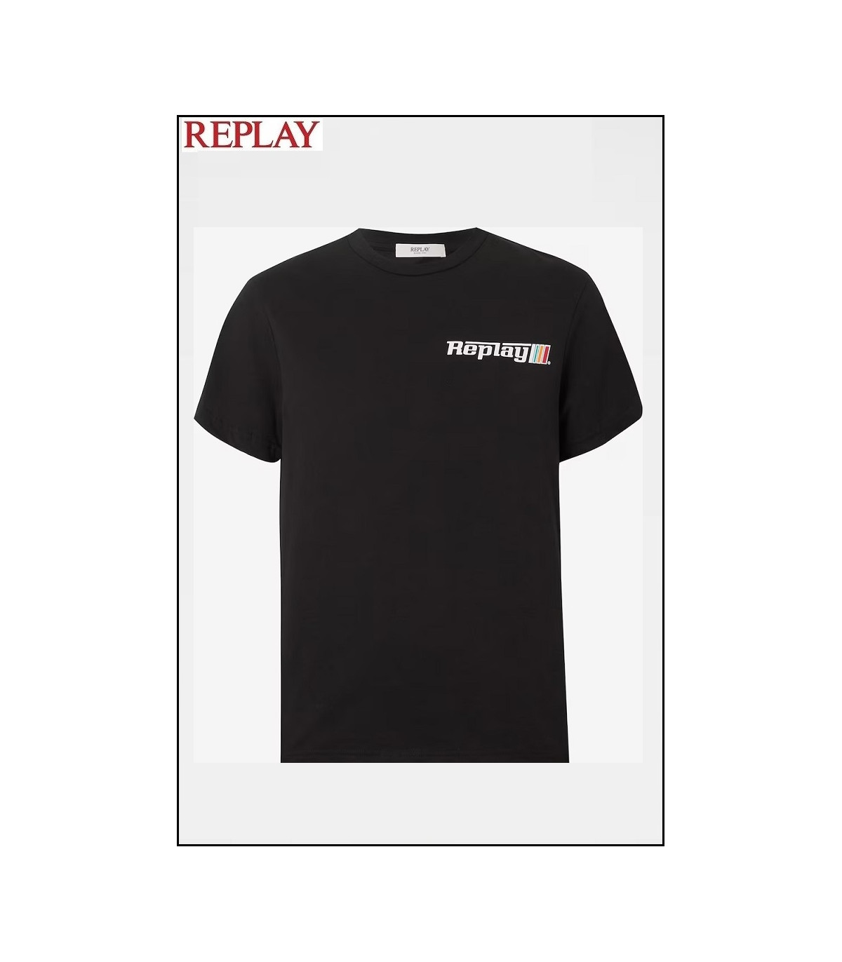 CAMISETA NEGRA LOGO REPLAY