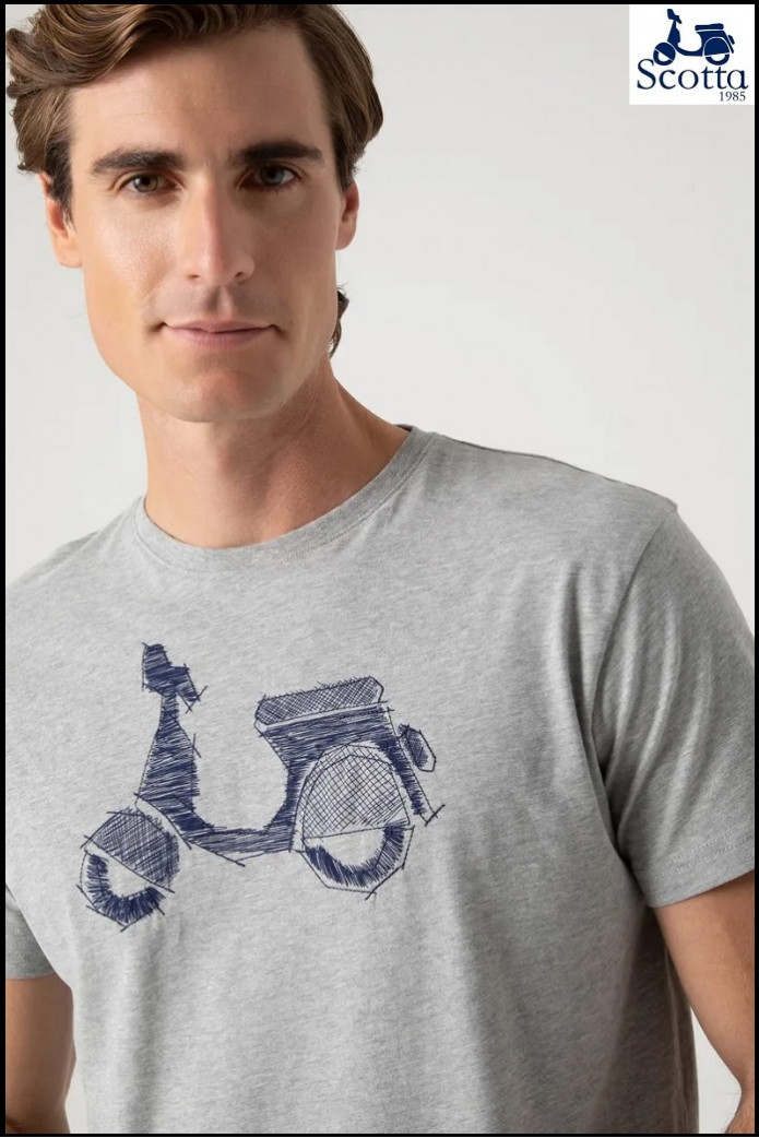 CAMISETA LOGO FRONTAL GRIS SCOTTA