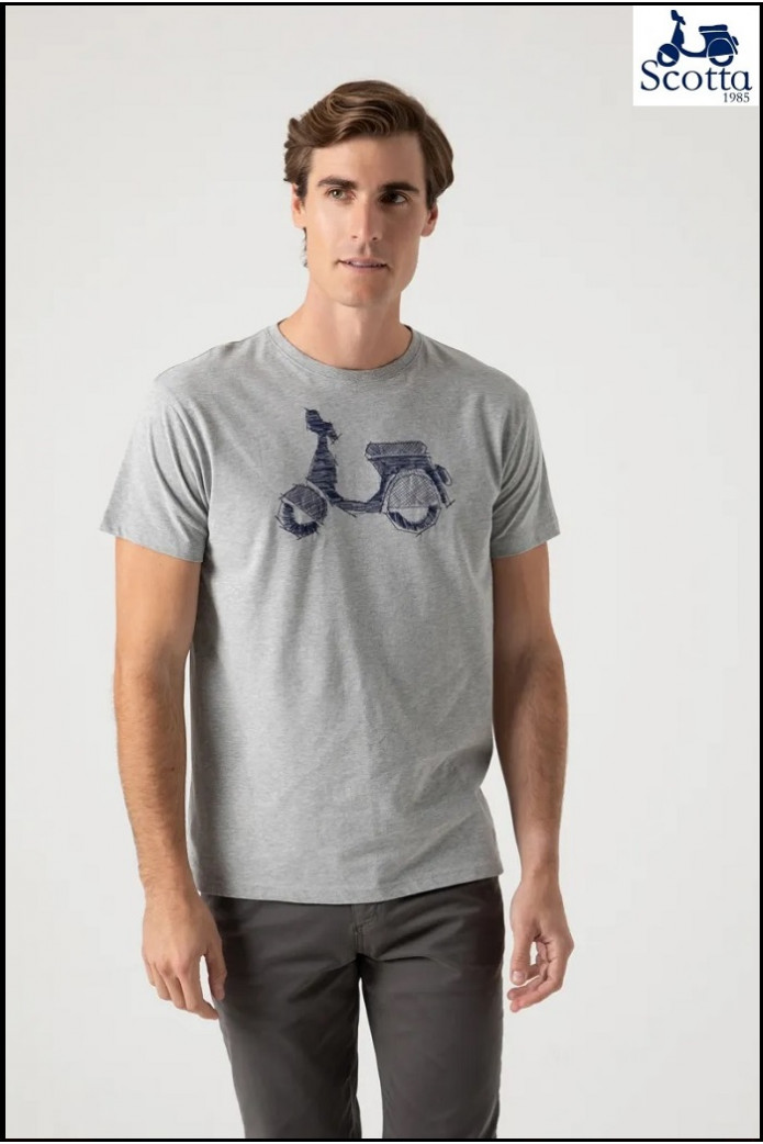 CAMISETA LOGO FRONTAL GRIS SCOTTA