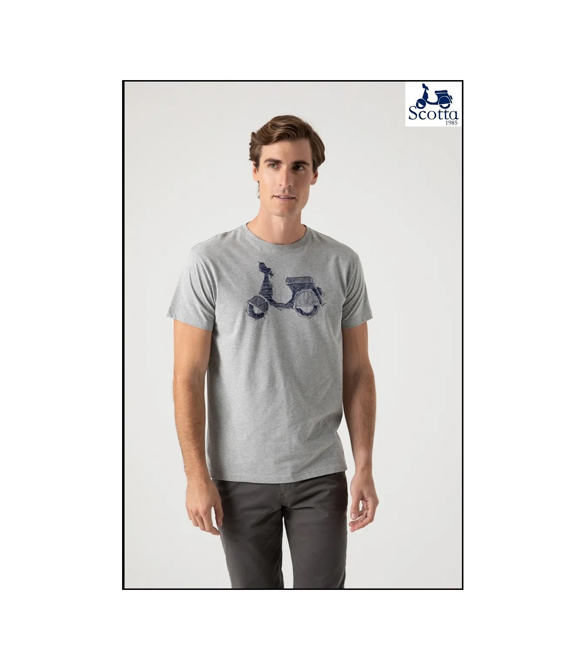 CAMISETA LOGO FRONTAL GRIS SCOTTA