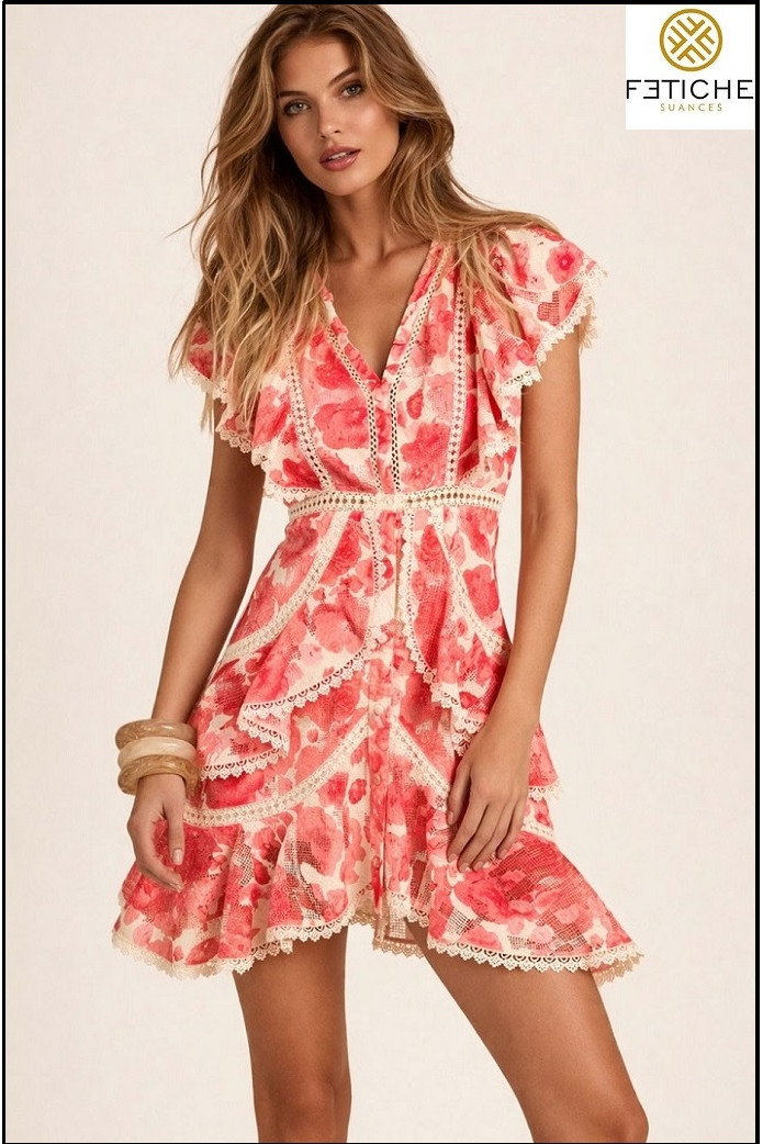 CORAL BLOSSOM DRESS BY FETICHE SUANCES