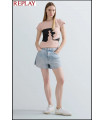 PANTALÓN CORTO RECTO DE DENIM CLARO REPLAY