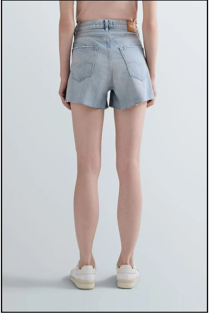PANTALÓN CORTO RECTO DE DENIM CLARO REPLAY