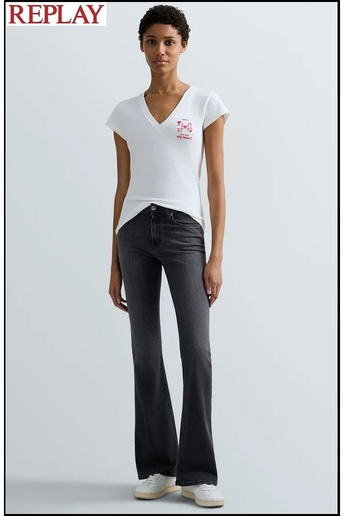 CAMISETA DE ALGODÓN AJUSTADA REPLAY