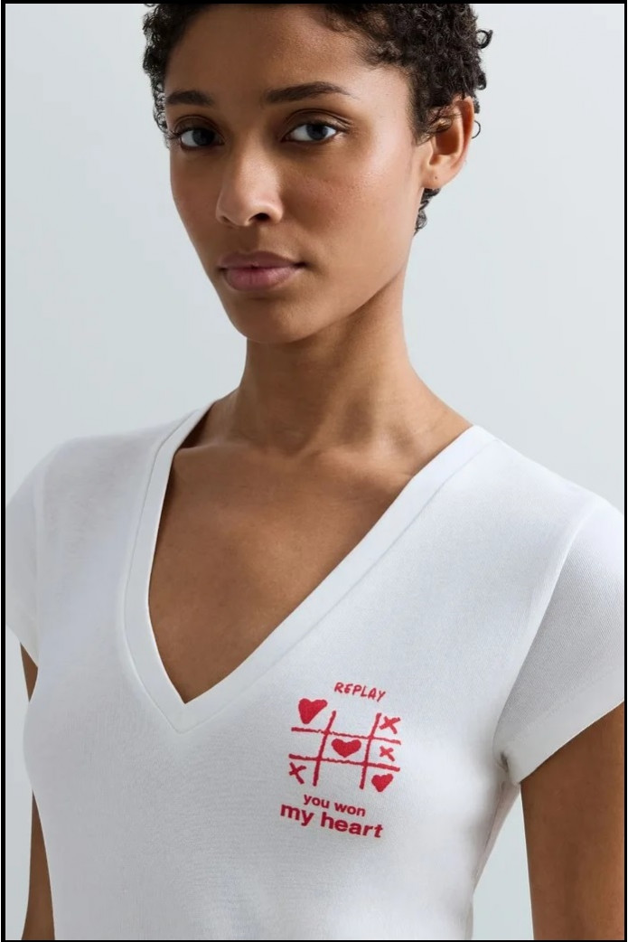 CAMISETA DE ALGODÓN AJUSTADA REPLAY