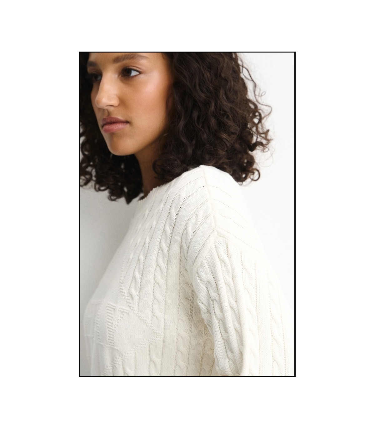 JERSEY BLANCO CORTO DE TRENZAS CON LOGOTIPO REPLAY