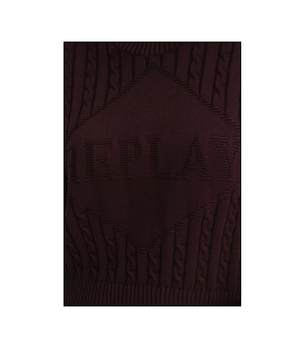 JERSEY MARRÓN CORTO DE TRENZAS CON LOGOTIPO REPLAY