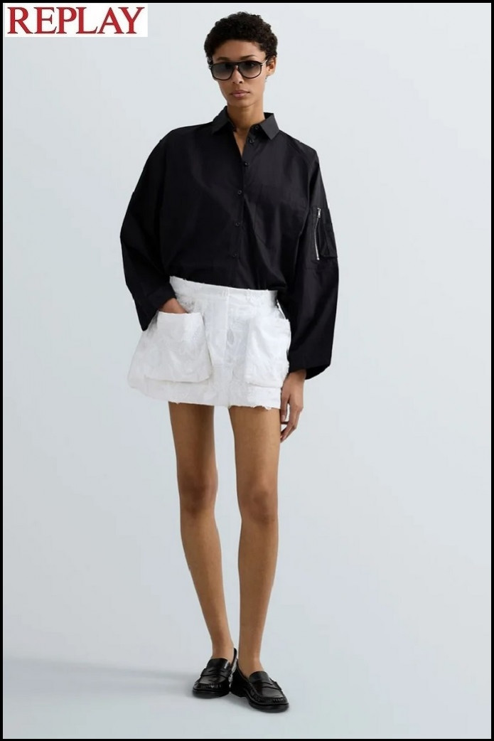 MINIFALDA FLORAL DESHILACHADA REPLAY