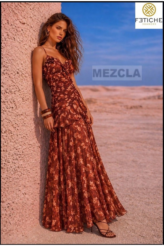 CHOCOLATE BLOSSON DRESS BY FETICHE SUANCES