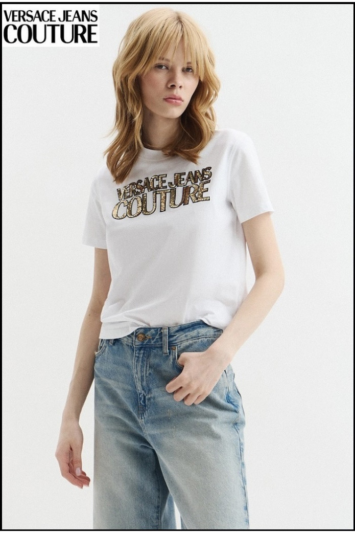 CAMISETA LENTEJUELAS BLANCA VERSACE JEANS COUTURE