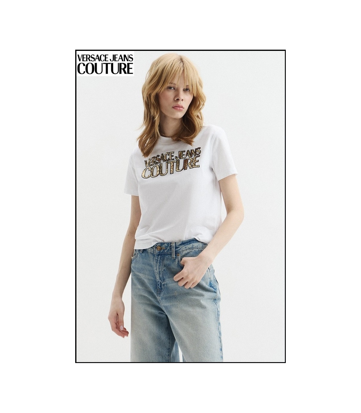 CAMISETA LENTEJUELAS BLANCA VERSACE JEANS COUTURE