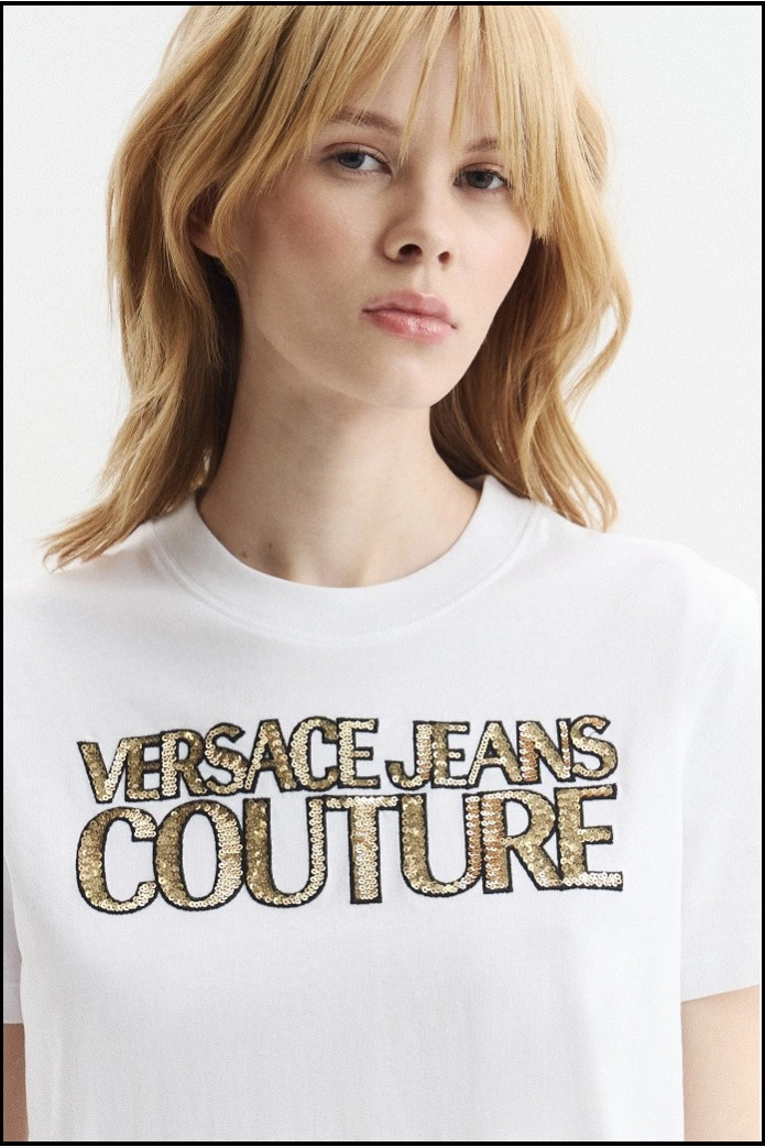 CAMISETA LENTEJUELAS BLANCA VERSACE JEANS COUTURE