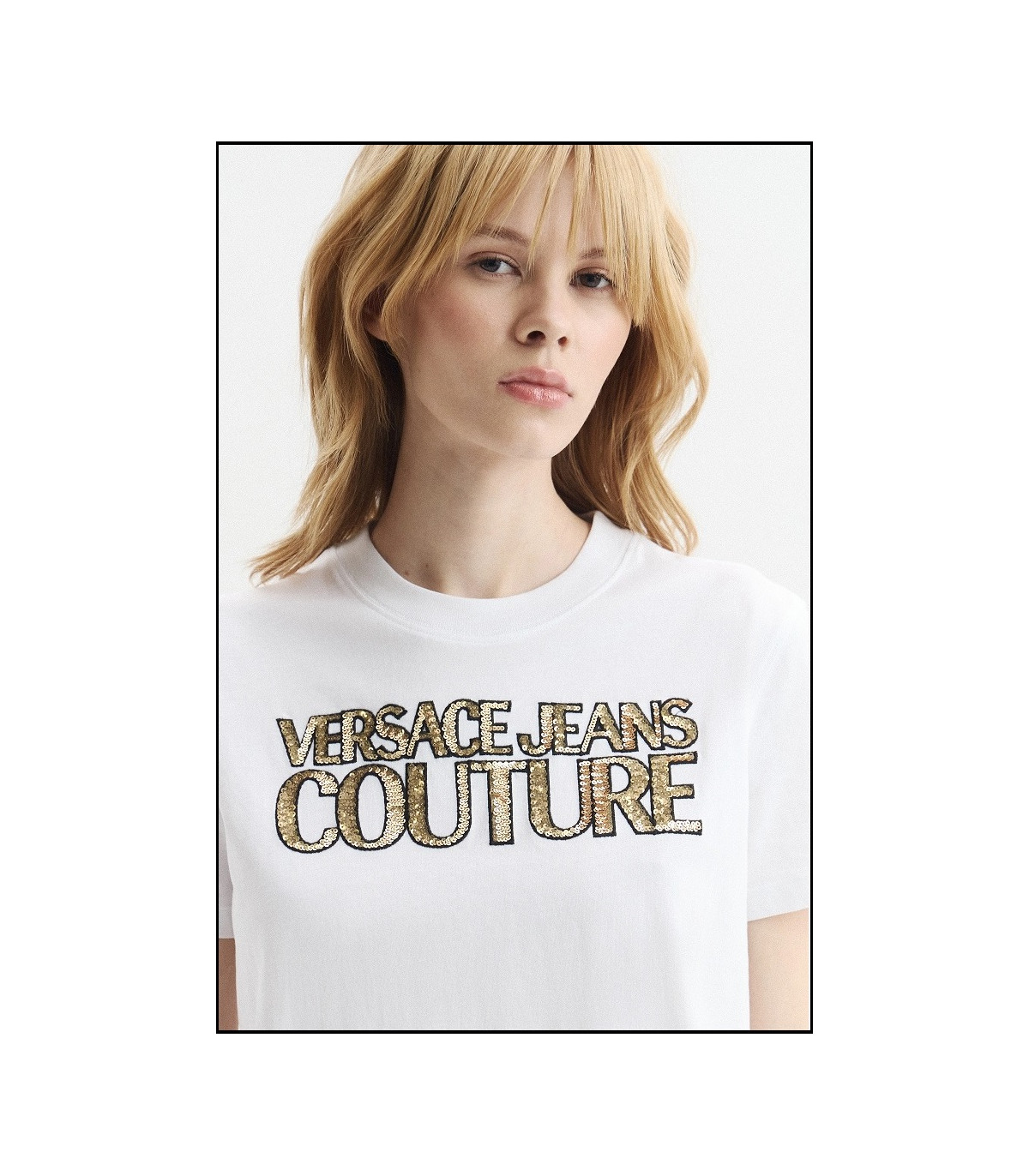 CAMISETA LENTEJUELAS BLANCA VERSACE JEANS COUTURE