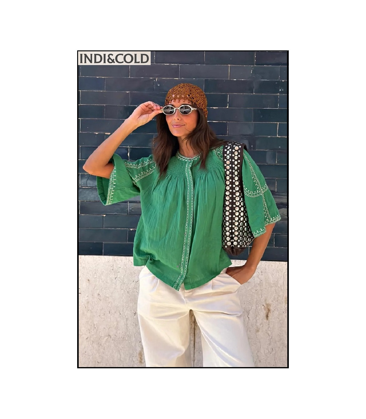 CAMISA MANGA CAMPANA VERDE INDI&COLD