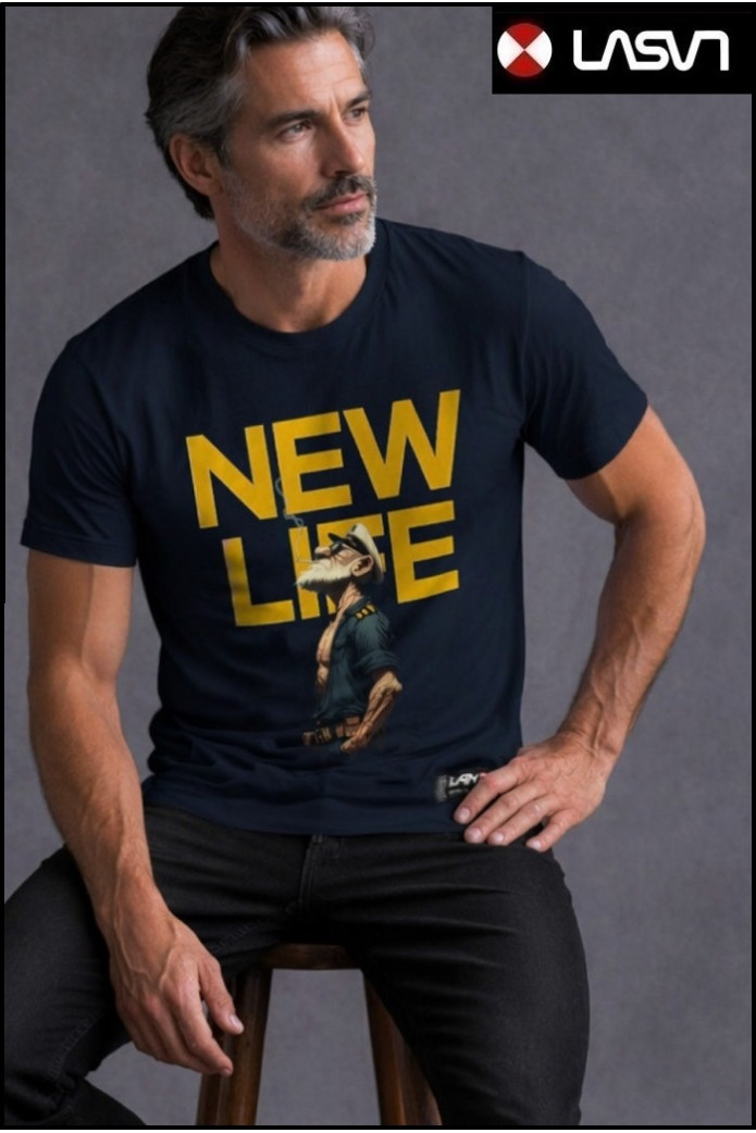 CAMISETA DE HOMBRE NEW LIFE AZUL MARINO LA SAL