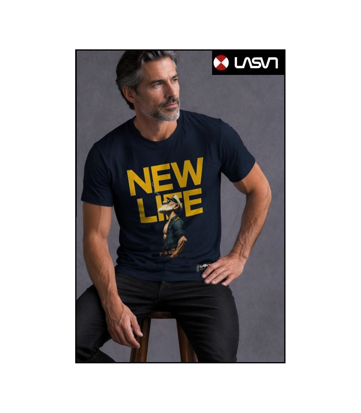 CAMISETA DE HOMBRE NEW LIFE AZUL MARINO LA SAL
