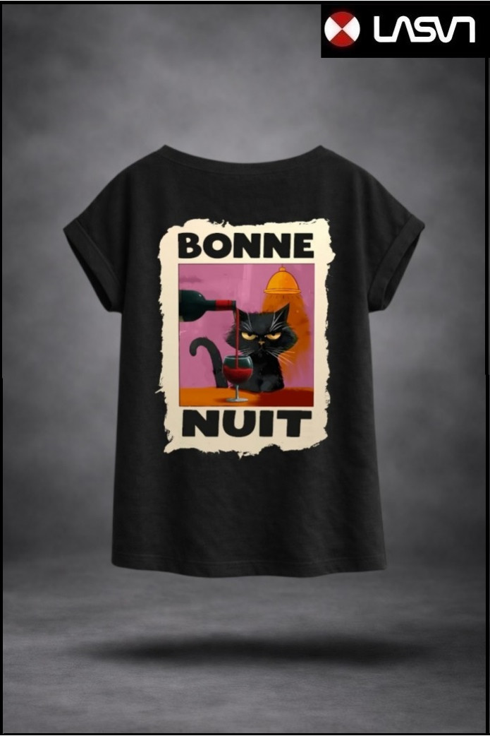 CAMISETA DE MUJER BONNE NUIT NEGRO LA SAL