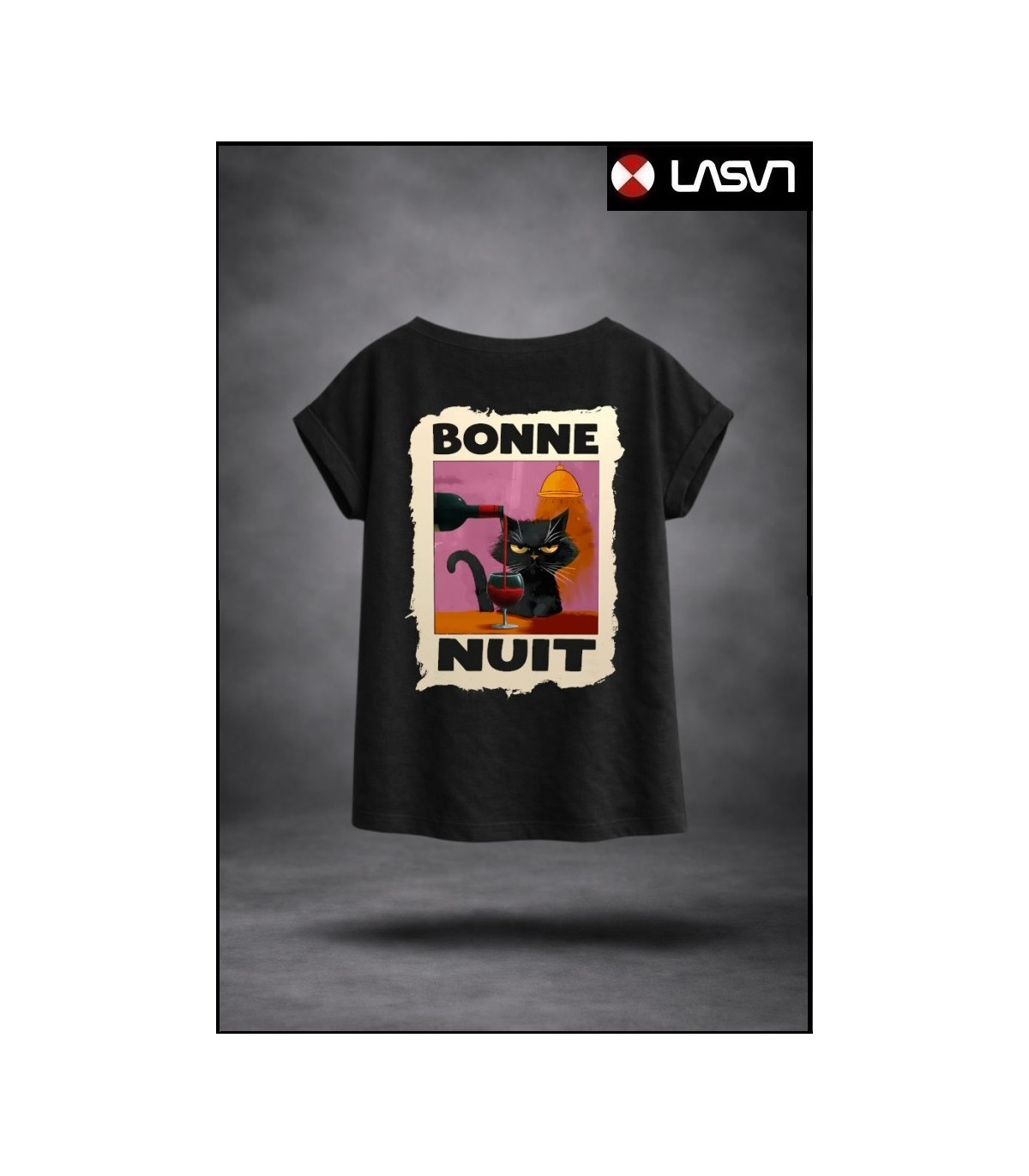 CAMISETA DE MUJER BONNE NUIT NEGRO LA SAL